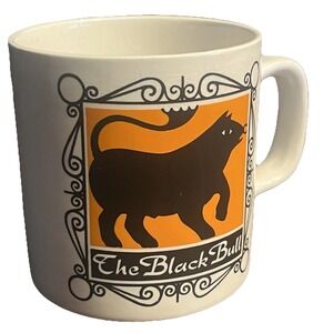 Vintage Burleigh English Inn Signs "The Black Bull" Ceramic Mug - Staffordshire